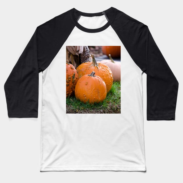 Bumpy pumpkin landscape in fall Baseball T-Shirt by iyd39